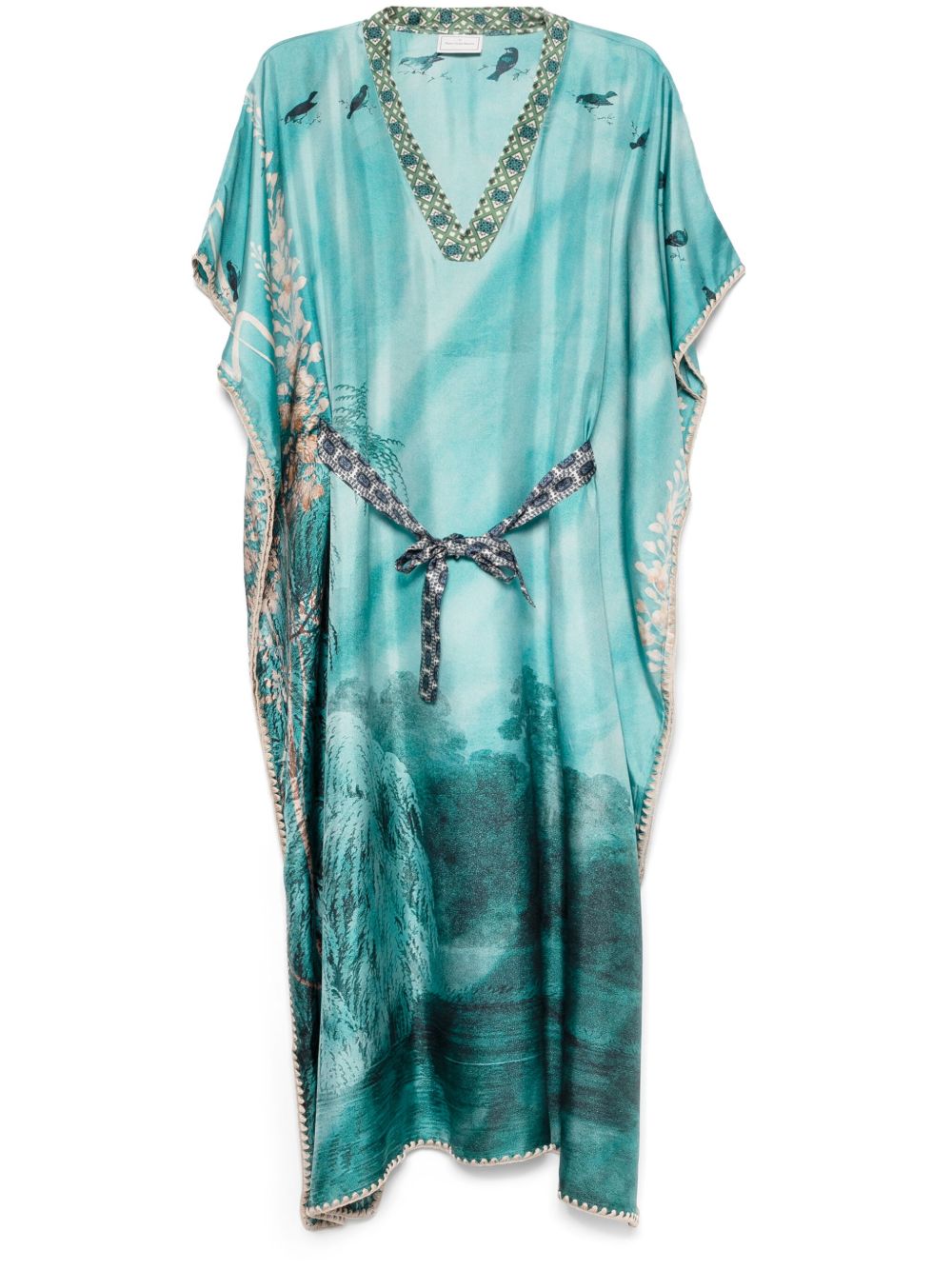 ALOESKL12428101515004 프린트 실크 KAFTAN